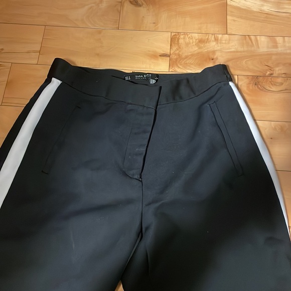 Zara black pants with white stripe. Size small - Picture 2 of 3